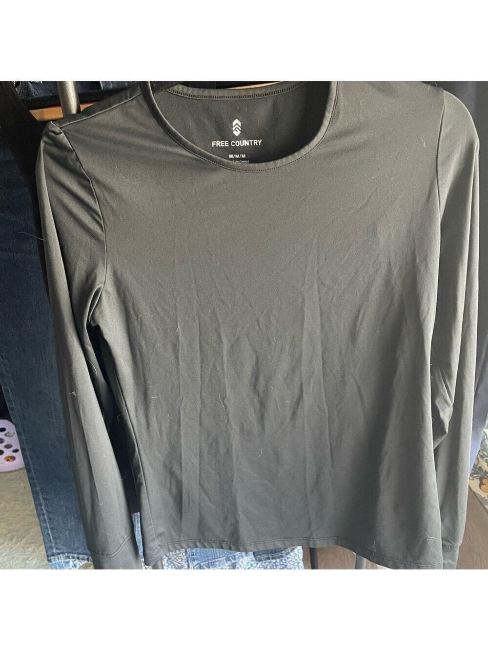 Free Country Women's Charcoal Long Sleeve Tee